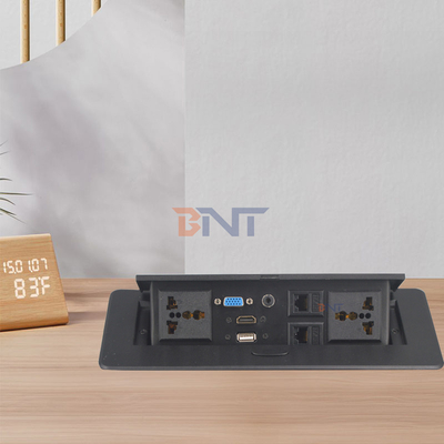 Multi-Functional Power Socket for Office Desk Zinc Alloy Hidden Pop-Up Table Outlet EU Plug Compatible US/AU