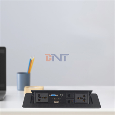 Multi-Functional Power Socket for Office Desk Zinc Alloy Hidden Pop-Up Table Outlet EU Plug Compatible US/AU