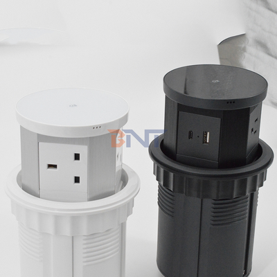 18W Wireless Charger Pneumatic Lifting Socket UK Power Hidden Outlet Kitchen Island Office Desktop Pop Socket