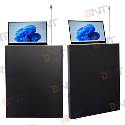 Automatic Motorized Computer Monitor Lift Mechanism Hidden Flip-Up Screen for Board Table for Presentation Video Translation