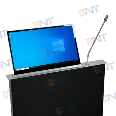 Automatic Motorized Computer Monitor Lift Mechanism Hidden Flip-Up Screen for Board Table for Presentation Video Translation