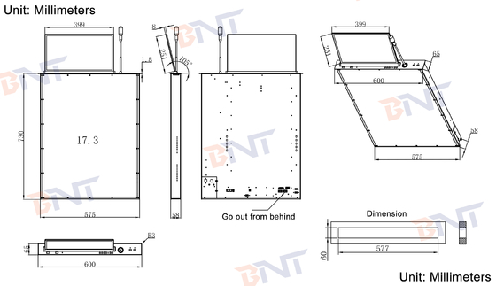 Automatic Motorized Computer Monitor Lift Mechanism Hidden Flip-Up Screen for Board Table for Presentation Video Translation
