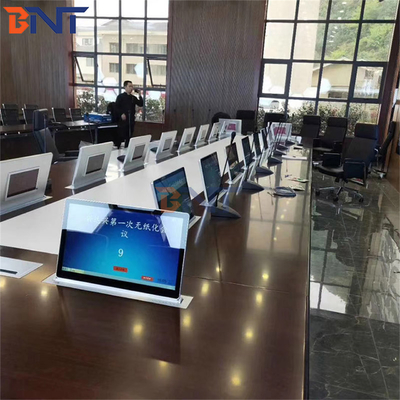 BNT 17.3" Retractable Touch Screen Hidden in Meeting Table Flip up Lcd Monitor Lift/conference Table Pop up Lcd Monitor Lift