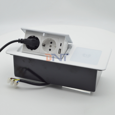 Tabletop Pop-up Electrical Socket Power Extension Cord USB Charging Wireless Charger-US/EU/AU Plug Standards 16A/5A Rated