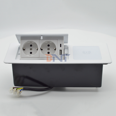 Tabletop Pop-up Electrical Socket Power Extension Cord USB Charging Wireless Charger-US/EU/AU Plug Standards 16A/5A Rated