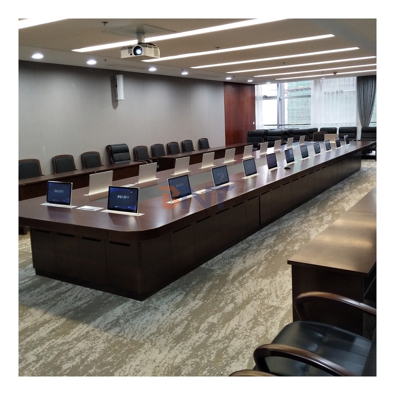 17.3 Inch LCD Screen Pop-up Monitor Lift Paperless Audio Conference System with Flip-up Feature for Presentation Meeting Rooms