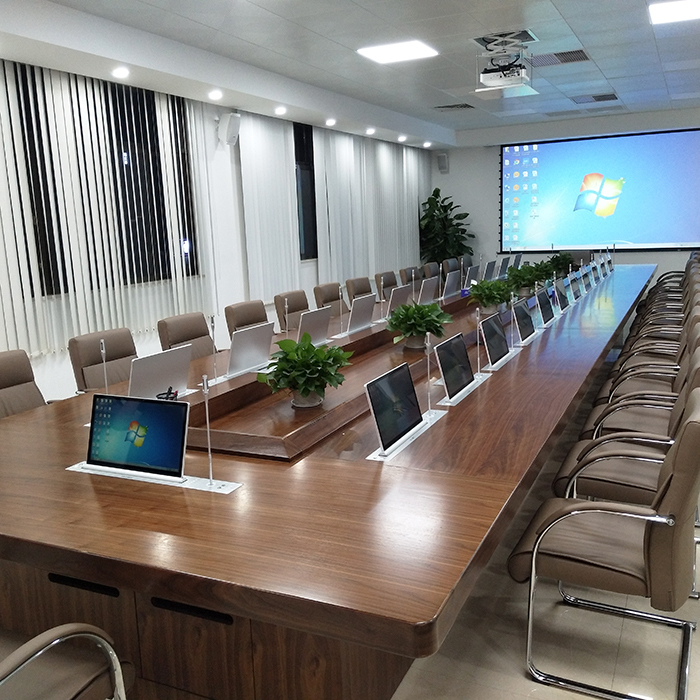 Professional Conference Motorized Pop up Monitor Hidden Desk Lcd Monitor Lift Mechanism