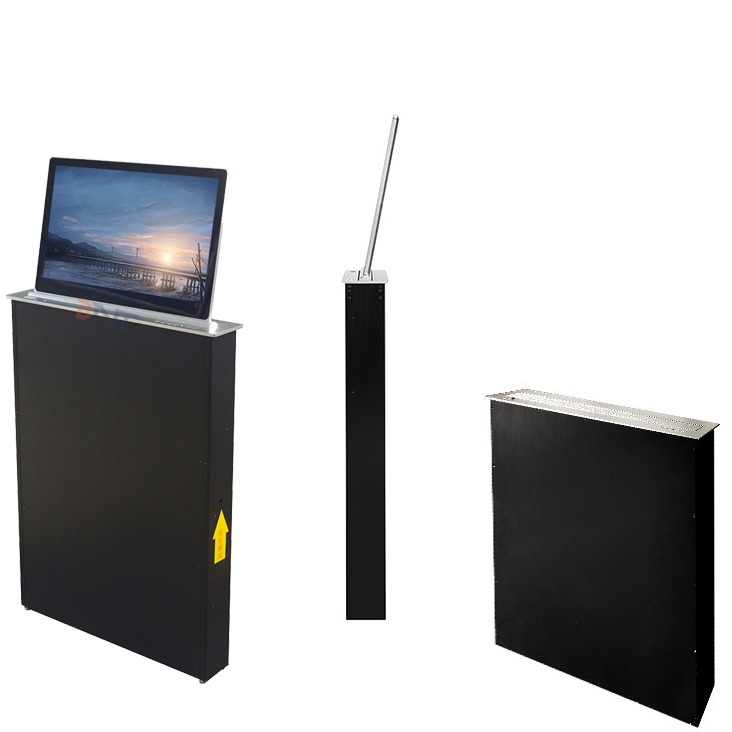 Conference Table Motorized Retractable Pop up Monitor LCD Monitor Lift With Anti-pinch Hand Protection