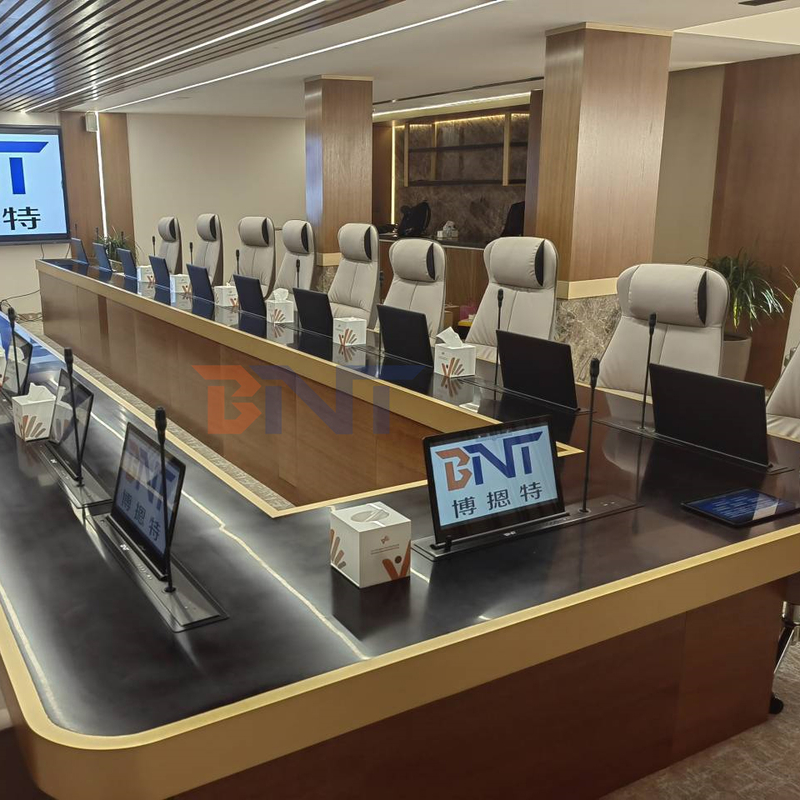 BNT 17 3 Retractable Touch Screen Hidden in Meeting Table Flip up LCD Monitor Lift