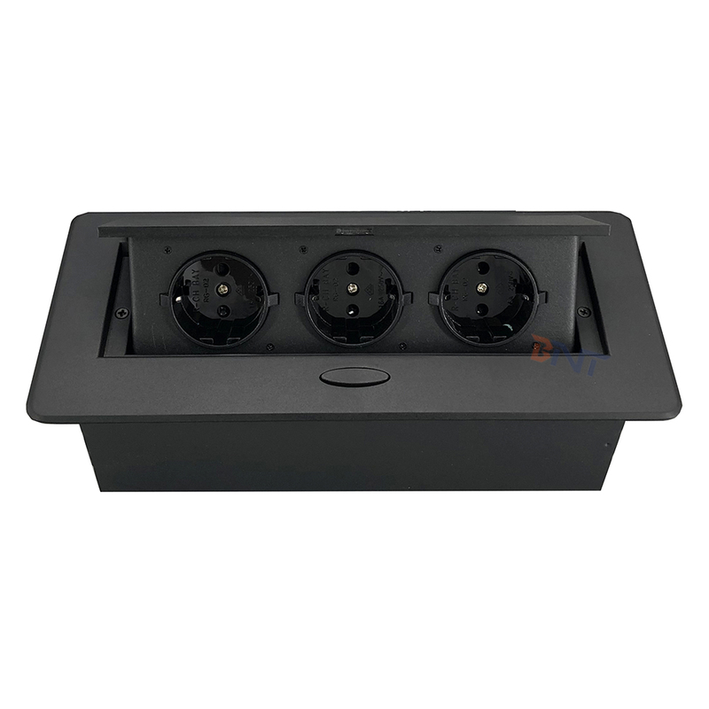 Melloni Pop-Up Tabletop Socket 3 AC Outlets Retractable Hidden Recessed Power for Kitchen Desktop EU Socket Tabletop Accessory